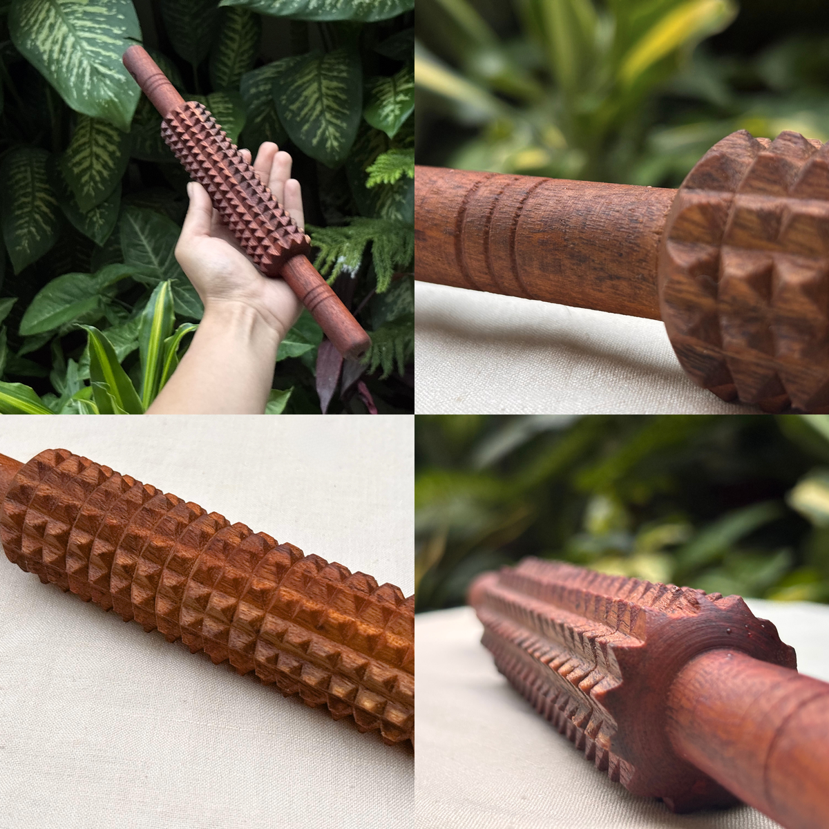 Wooden Fascia Release Roller | Handmade Body Massage Tool-1