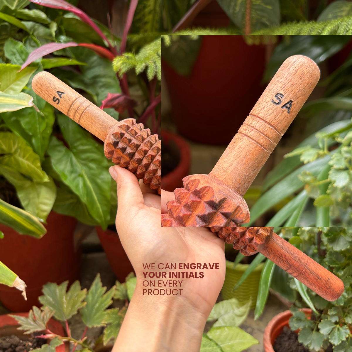 Wooden Fascia Release Roller | Handmade Body Massage Tool-3