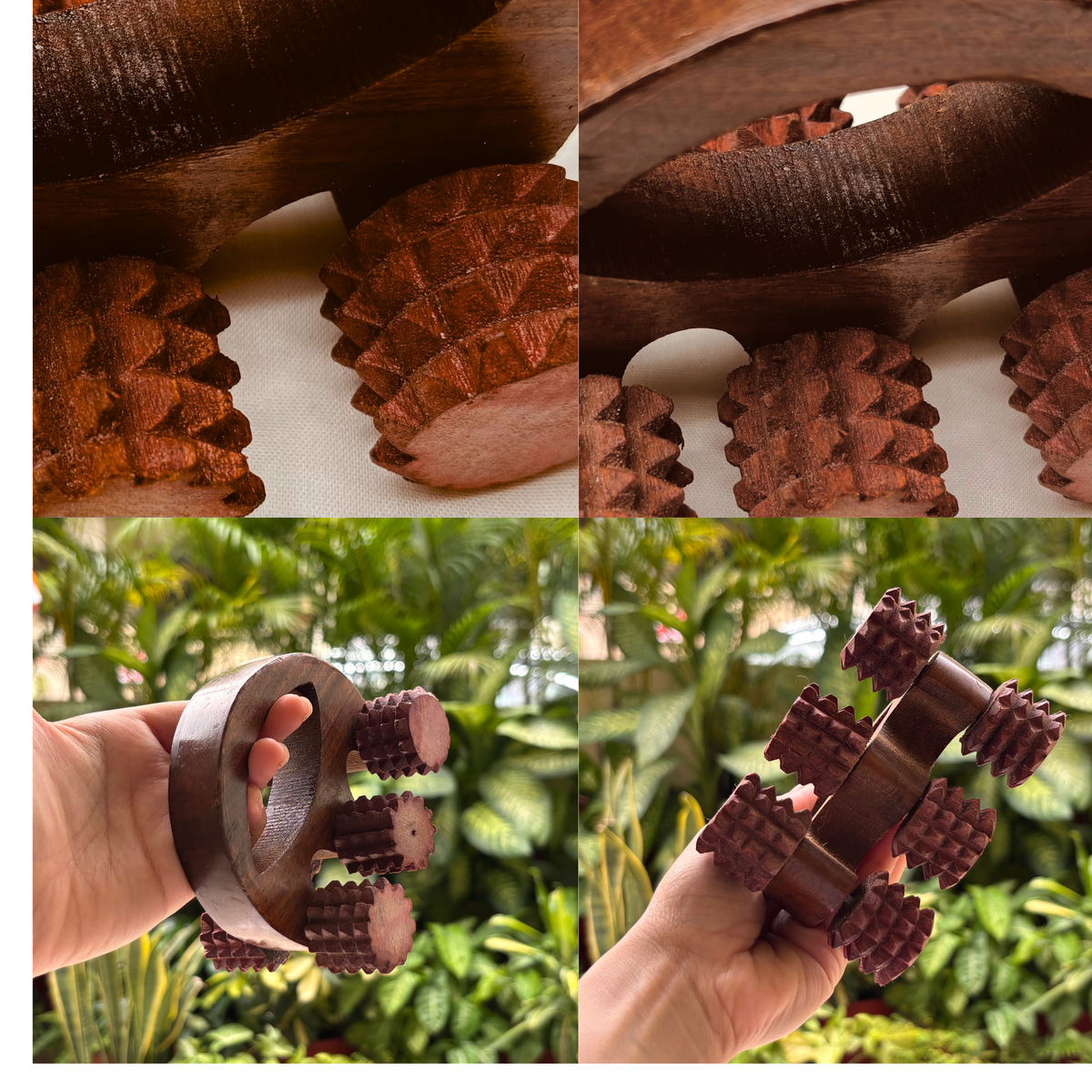 Handheld Wooden Body Massage Roller-1